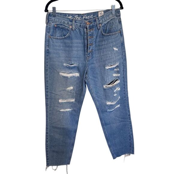 Free People- We The Free- Blossom Rigid Button Fly Skinny Jeans Cropped, Size 30 - Picture 2 of 15